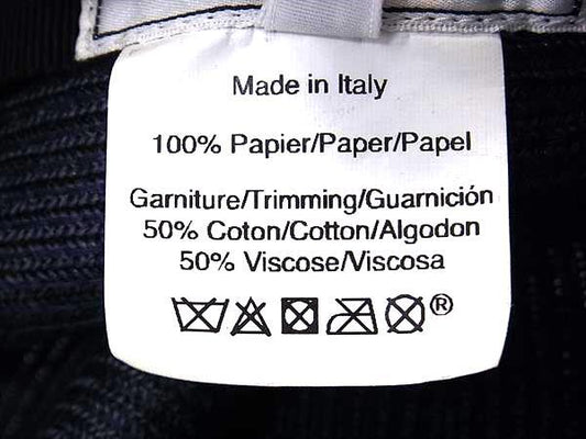 HERMES エルメス 帽子 ネイビー×ブラック ペーパー100％ ユニセックス 中折れハット 美品