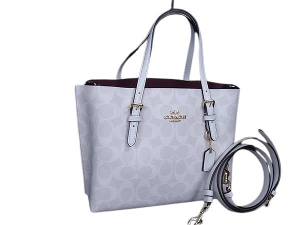 COACH コーチ トートバッグ シグネチャー モリー トート 25 C4250 アイボリー系 PVC×レザー レディース 2WAY 新品未使用展示品