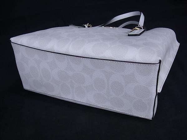 COACH コーチ トートバッグ シグネチャー モリー トート 25 C4250 アイボリー系 PVC×レザー レディース 2WAY 新品未使用展示品