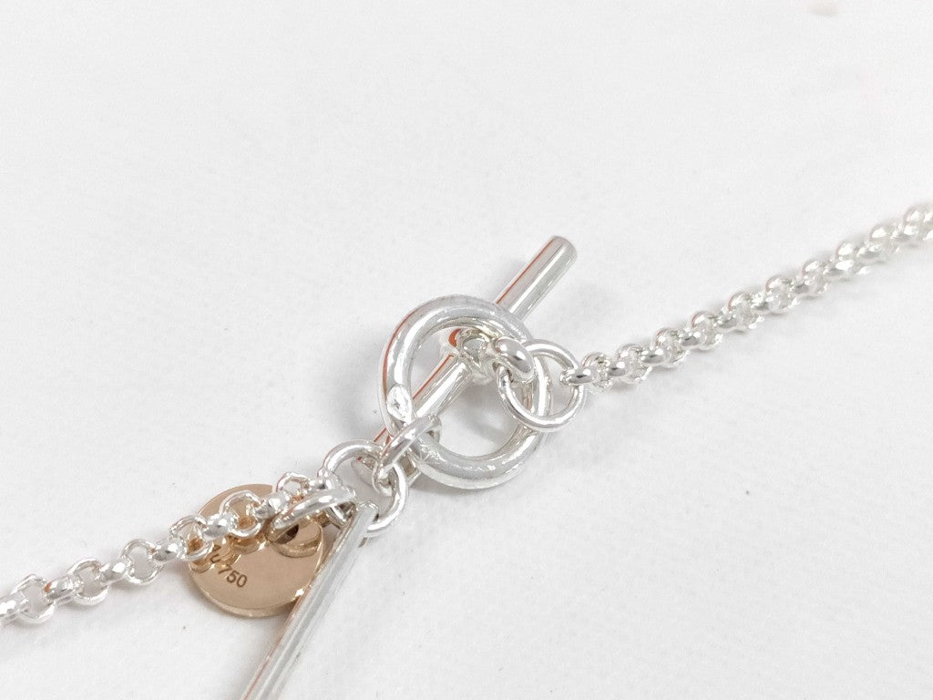 HERMES エルメス ネックレス エクスリブリスPM シルバー ピンクゴールド Ag925 Au750 レディース 美品