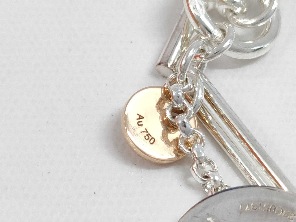 HERMES エルメス ネックレス エクスリブリスPM シルバー ピンクゴールド Ag925 Au750 レディース 美品