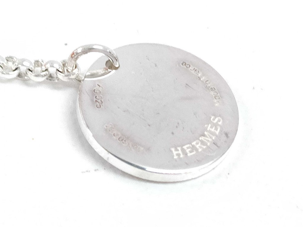 HERMES エルメス ネックレス エクスリブリスPM シルバー ピンクゴールド Ag925 Au750 レディース 美品