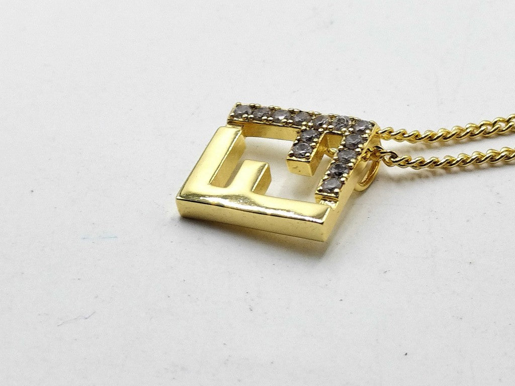 FENDI フェンディ ネックレス エフイズ ゴールド メタル レディース ラインストーン
