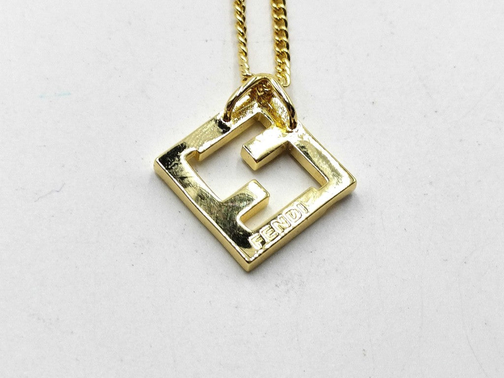 FENDI フェンディ ネックレス エフイズ ゴールド メタル レディース ラインストーン