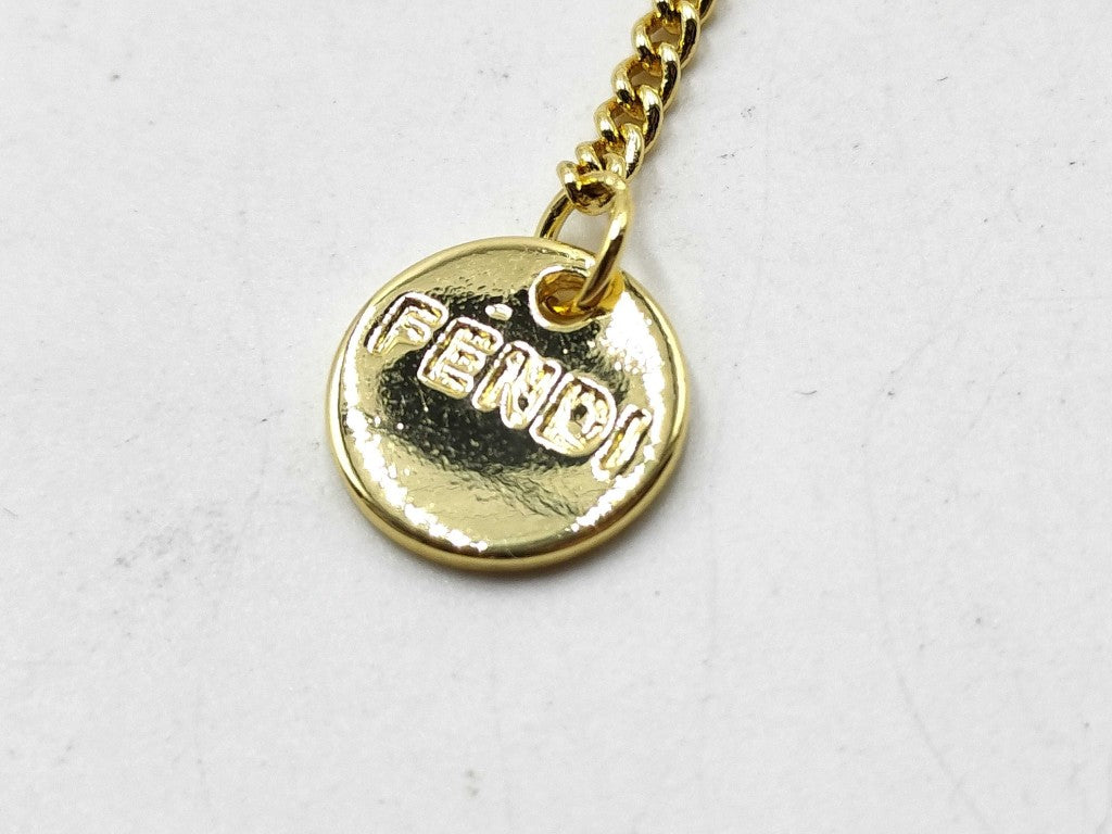 FENDI フェンディ ネックレス エフイズ ゴールド メタル レディース ラインストーン