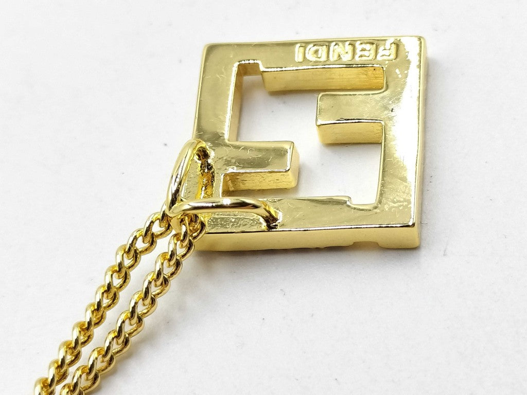 FENDI フェンディ ネックレス エフイズ ゴールド メタル レディース ラインストーン