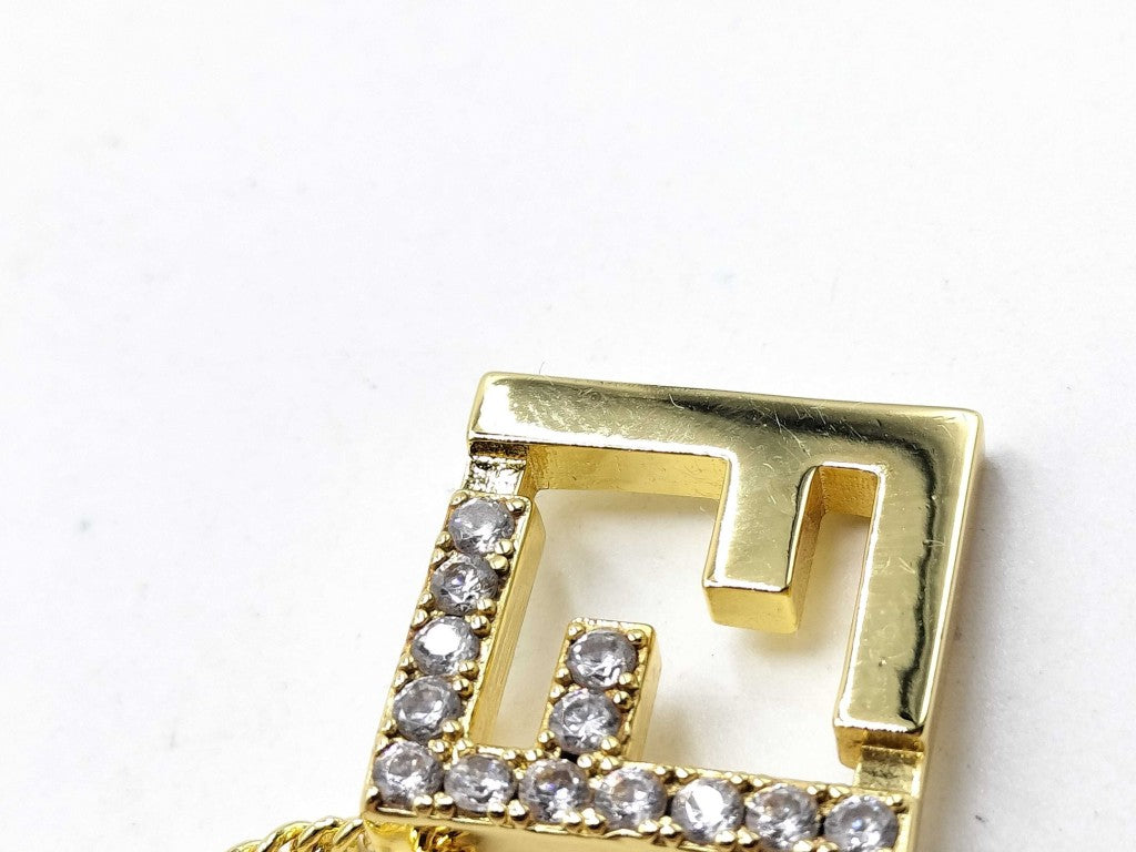 FENDI フェンディ ネックレス エフイズ ゴールド メタル レディース ラインストーン