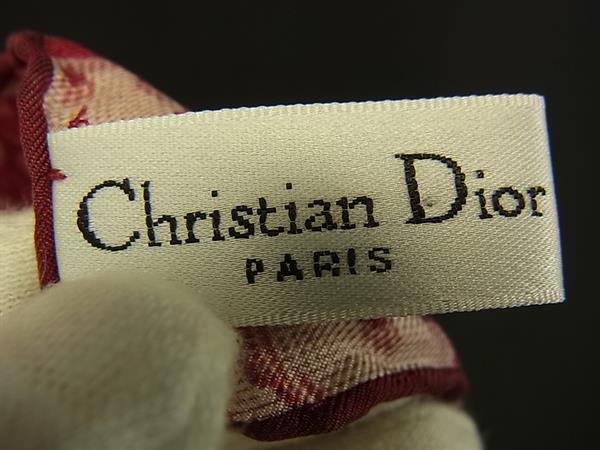 ChristianDior クリスチャンディオール スカーフ トロッター レッド シルク100% レディース 美品