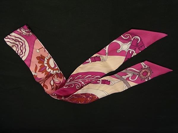 HERMES エルメス スカーフ ツイリー festival des amazones アマゾンの祭典 ピンク系 シルク100% レディース 美品