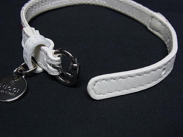 GUCCI グッチ ブレスレット チャリティー ブレス LOVES YOU 282572 ホワイト レッド キャンバス レザー レディース 新古未使用展示品