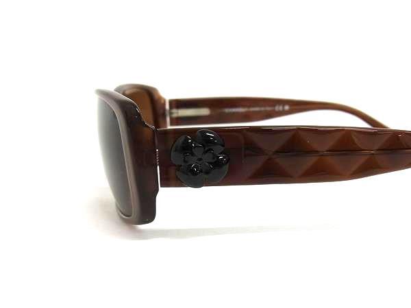 CHANEL シャネル サングラス カメリア 5111 ブラウン プラスチック ユニセックス 美品