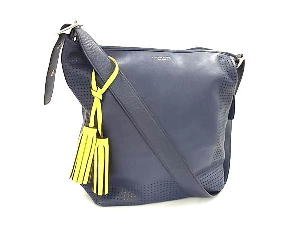 COACH コーチ ショルダーバッグ レガシー 22762 ネイビー レザー レディース タッセル