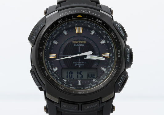 CASIO カシオ 時計 プロトレック PRW5100YT ブラック ステンレススチール メンズ アナデジ 超美品