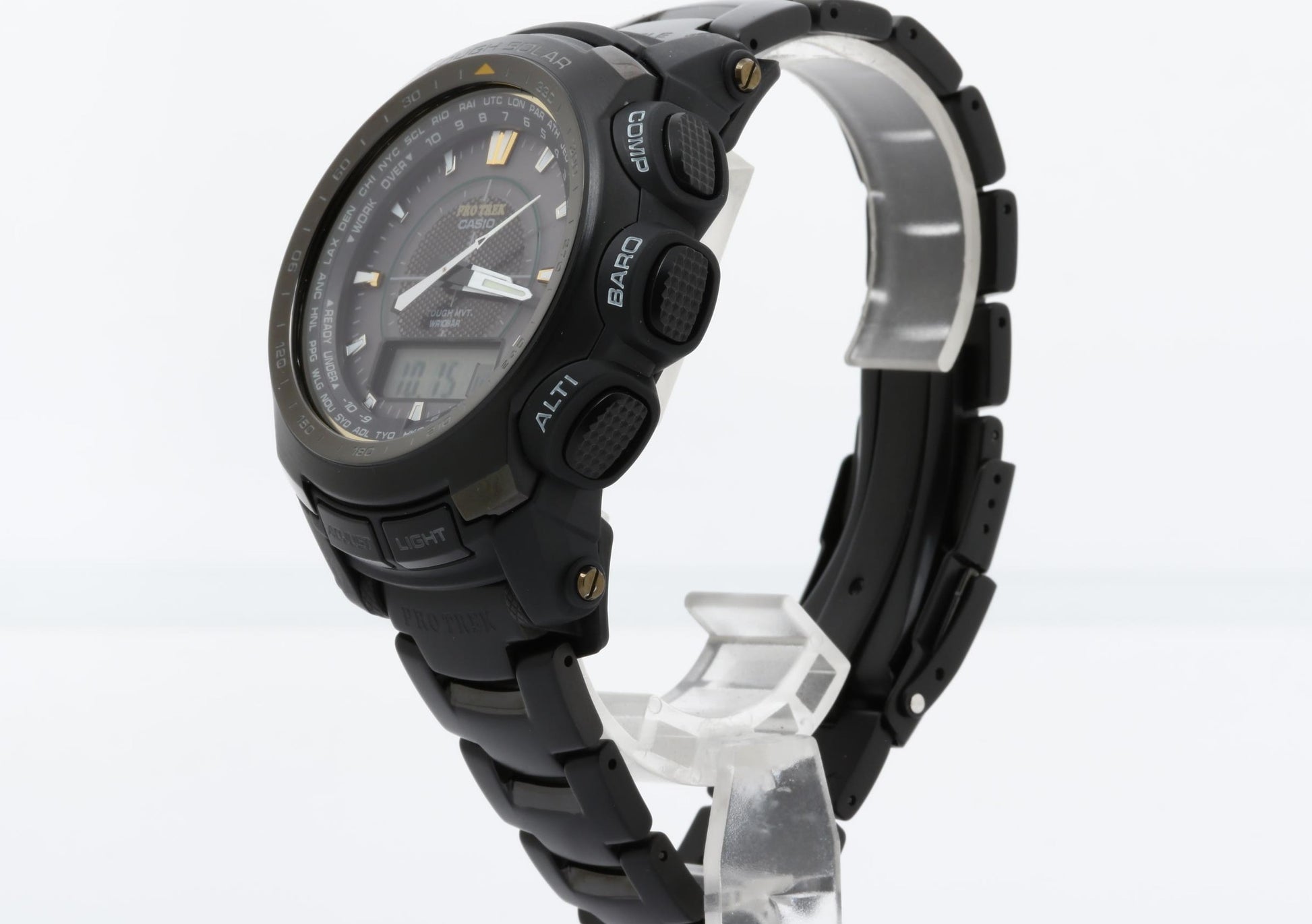 CASIO カシオ 時計 プロトレック PRW5100YT ブラック ステンレススチール メンズ アナデジ 超美品