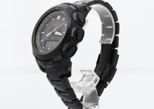CASIO カシオ 時計 プロトレック PRW5100YT ブラック ステンレススチール メンズ アナデジ 超美品