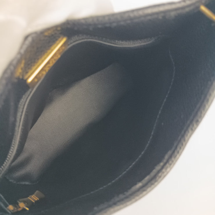 NINA RICCI ニナリッチ ショルダーバッグ リボン ポシェット ブラック レザー レディース ヴィンテージ ゴールド金具