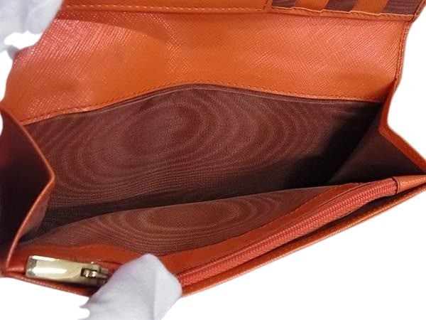Salvatore Ferragamo フェラガモ 財布 ガンチーニ 22 C225 オレンジ系 レザー レディース 二つ折り 長財布 ゴールド金具