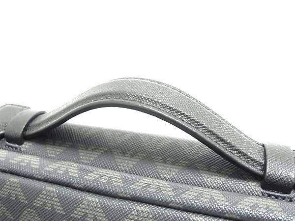 EMPORIO ARMANI エンポリオアルマーニ クラッチバッグ ネイビー グリーン PVC メンズ 美品