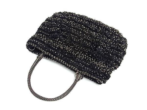 ANTEPRIMA アンテプリマ ハンドバッグ ワイヤーバッグ ブラック PVCワイヤー ベロア ファー レディース チェーン リボン 4WAY シルバー金具 超美品