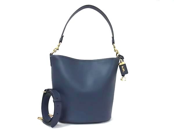 COACH コーチ トートバッグ ダコタ バケットバッグ CH726 ネイビー レザー レディース 2WAY 超美品