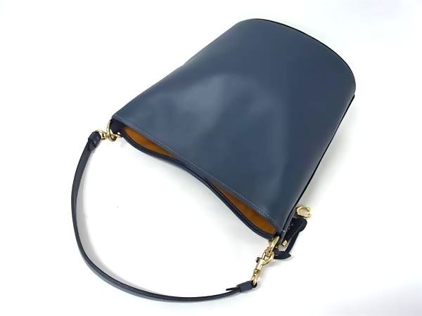 COACH コーチ トートバッグ ダコタ バケットバッグ CH726 ネイビー レザー レディース 2WAY 超美品