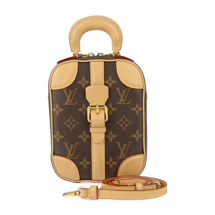 美品 LOUIS VUITTON ルイ ヴィトン ヴァリゼット・ヴェルティカル ハンドバッグ M68623 モノグラムキャンバス レザー ブラウン ゴールド金具 2WAY ショルダーバッグ ポシェット ビトン