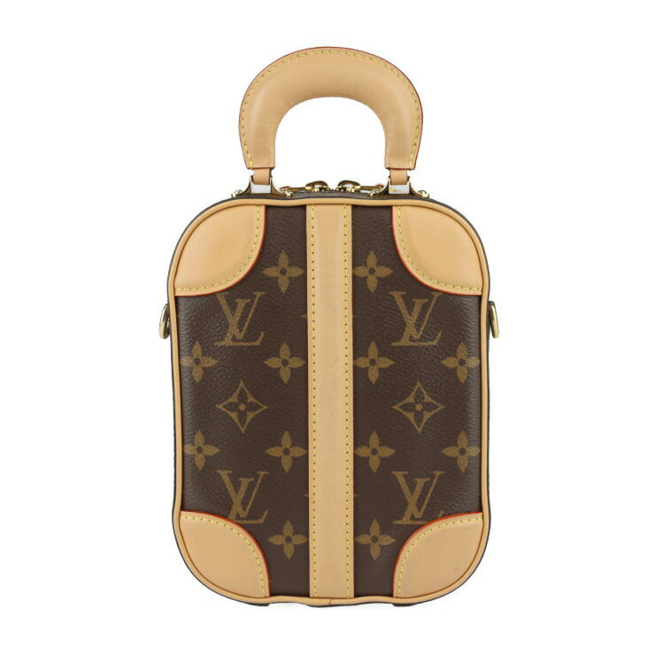 美品 LOUIS VUITTON ルイ ヴィトン ヴァリゼット・ヴェルティカル ハンドバッグ M68623 モノグラムキャンバス レザー ブラウン ゴールド金具 2WAY ショルダーバッグ ポシェット ビトン
