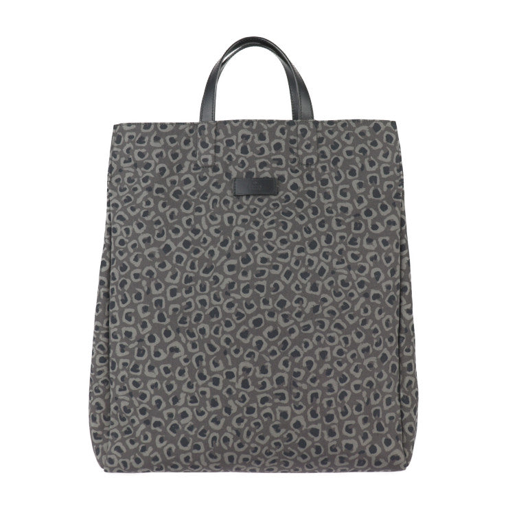 美品 GUCCI グッチ ショッピングバッグ トートバッグ 341739 キャンバス レザー グレー系 ブラック レオパード柄 ヒョウ柄