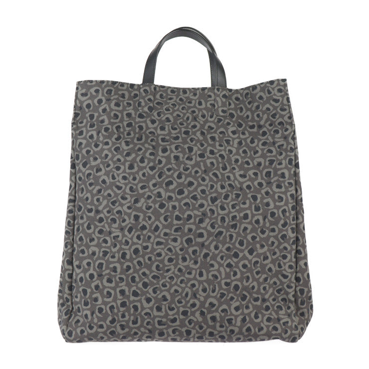 美品 GUCCI グッチ ショッピングバッグ トートバッグ 341739 キャンバス レザー グレー系 ブラック レオパード柄 ヒョウ柄