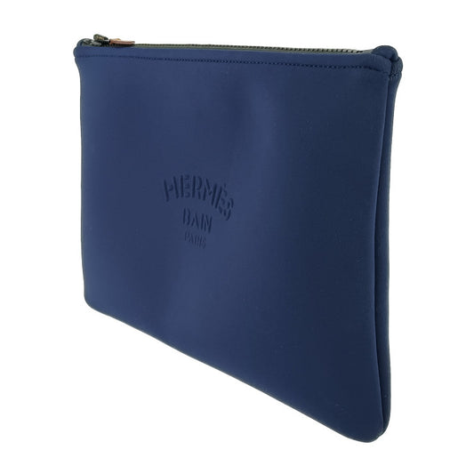 超美品 HERMES エルメス トゥルースフラット MM ネオバン ポーチ H104312M 01 ネイビー ポリアミド エラスタン レディース クラッチバッグ セカンドバッグ