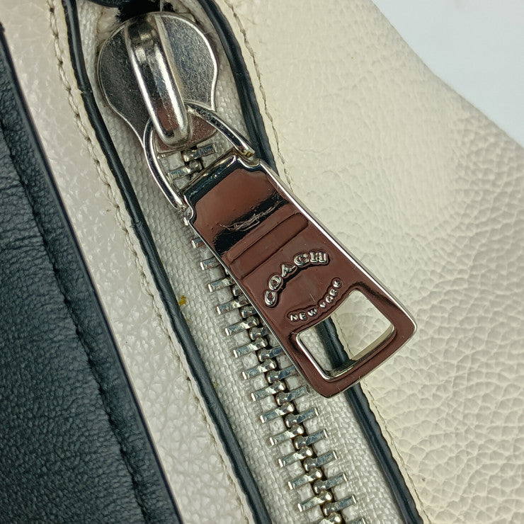超美品 COACH コーチ ミックス ハーレー ホーボー ショルダーバッグ F57503 チョーク ブラウン系 ブラック パイソン柄 スネーク型押しレザー レディース 2WAY トート ハンドバッグ