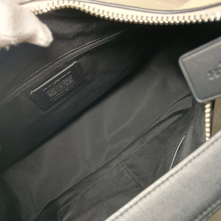 超美品 COACH コーチ ミックス ハーレー ホーボー ショルダーバッグ F57503 チョーク ブラウン系 ブラック パイソン柄 スネーク型押しレザー レディース 2WAY トート ハンドバッグ