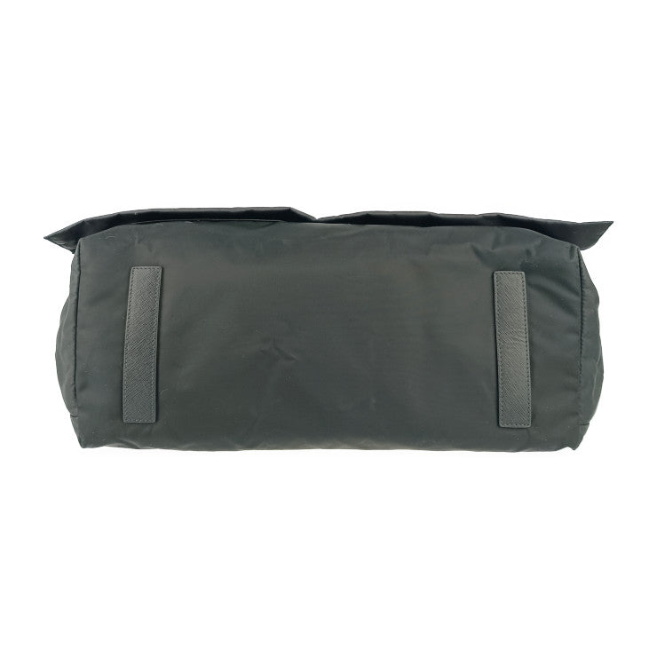 美品 PRADA プラダ ショルダーバッグ メッセンジャーバッグ 2VD013 ブラック ナイロン レザー ユニセックス フラップ クロスボディ 三角ロゴプレート