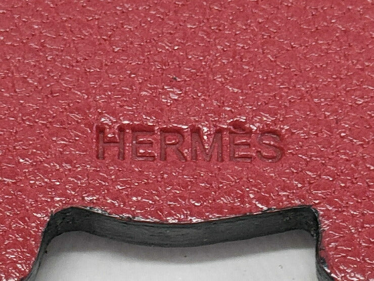 美品 HERMES エルメス バッグチャーム バッグチャーム ヒポポタマス - ブラウン系 レッド系 シルバー金具 レザー ユニセックス アニマル カバ バッグ用アクセサリー