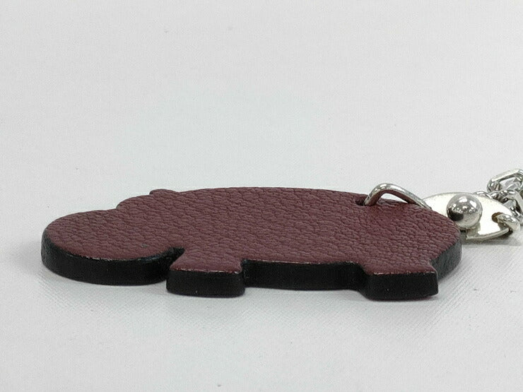 美品 HERMES エルメス バッグチャーム バッグチャーム ヒポポタマス - ブラウン系 レッド系 シルバー金具 レザー ユニセックス アニマル カバ バッグ用アクセサリー