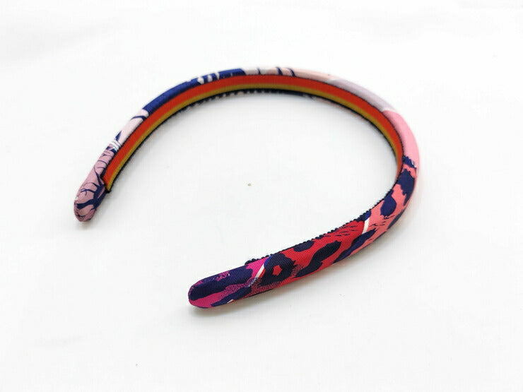 超美品 HERMES エルメス カチューシャ ヘアバンド 《エルザ》 - ピンク系 マルチカラー シルクツイル 100% レディース 髪留め 髪飾り