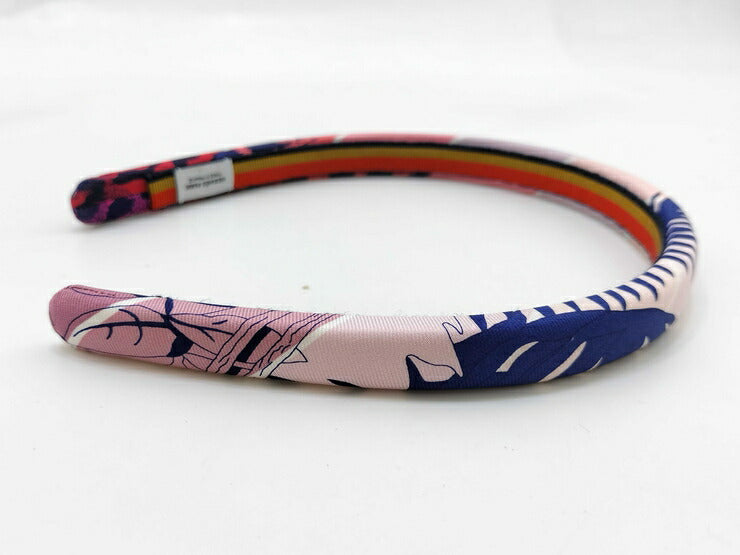 超美品 HERMES エルメス カチューシャ ヘアバンド 《エルザ》 - ピンク系 マルチカラー シルクツイル 100% レディース 髪留め 髪飾り
