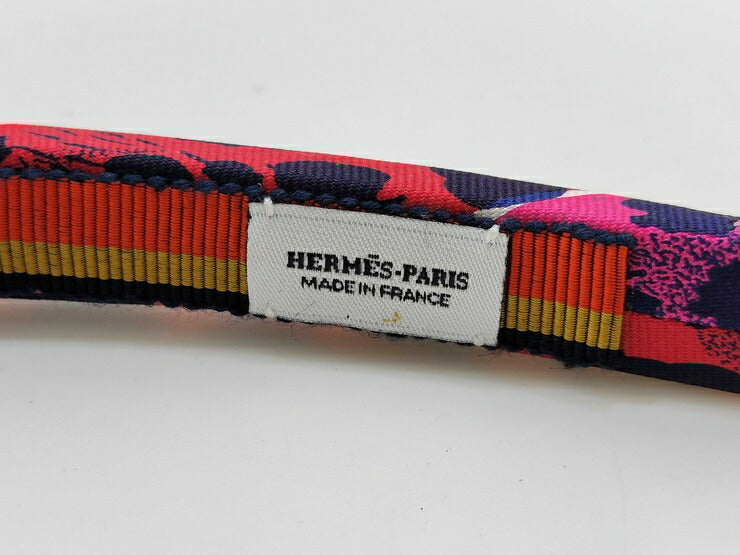 超美品 HERMES エルメス カチューシャ ヘアバンド 《エルザ》 - ピンク系 マルチカラー シルクツイル 100% レディース 髪留め 髪飾り