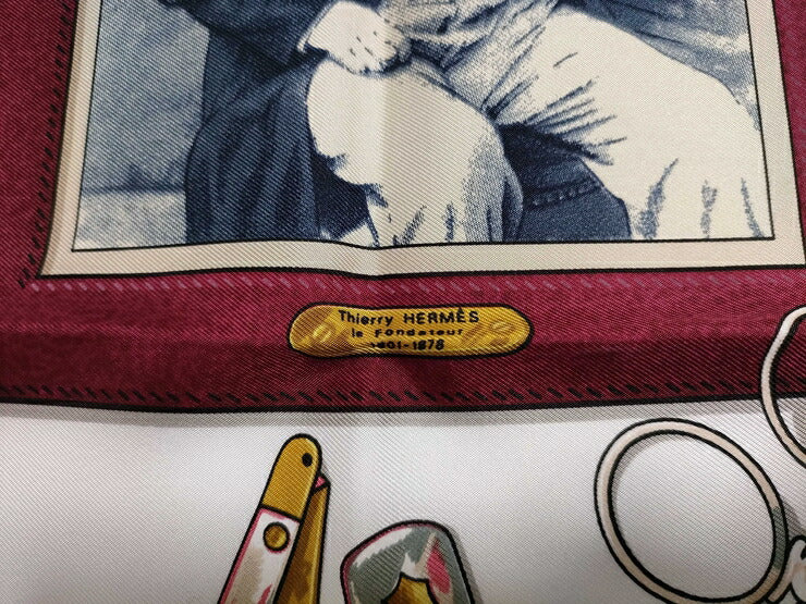 新古未使用展示品 HERMES エルメス スカーフ カレ90 Memoire d’Hermes エルメスの思い出 - ボルドー系 マルチカラー シルク100％ レディース 大判