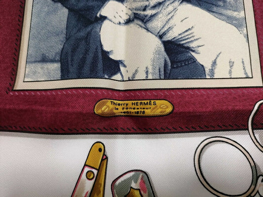 新古未使用展示品 HERMES エルメス スカーフ カレ90 Memoire d’Hermes エルメスの思い出 - ボルドー系 マルチカラー シルク100％ レディース 大判