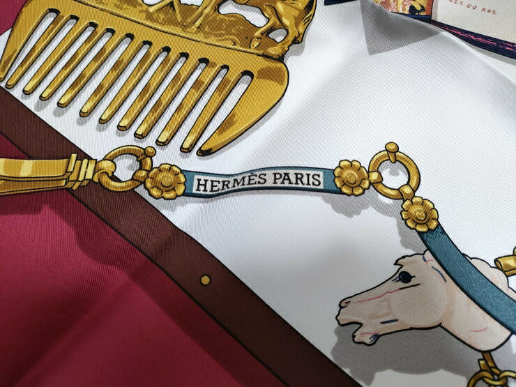 新古未使用展示品 HERMES エルメス スカーフ カレ90 Memoire d’Hermes エルメスの思い出 - ボルドー系 マルチカラー シルク100％ レディース 大判