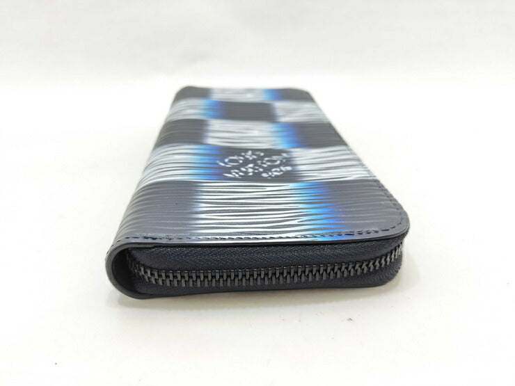 超美品 LOUIS VUITTON ルイ ヴィトン 長財布 ジッピーウォレット・ヴェルティカル M82820 ネイビー ブルー ホワイト ブラック ダミエ・ラッシュ エピ・XL レザー メンズ ラウンドファスナー