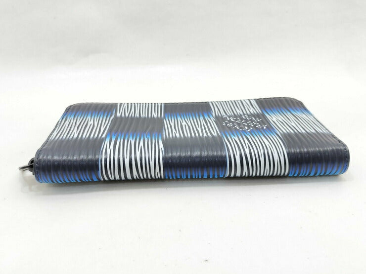 超美品 LOUIS VUITTON ルイ ヴィトン 長財布 ジッピーウォレット・ヴェルティカル M82820 ネイビー ブルー ホワイト ブラック ダミエ・ラッシュ エピ・XL レザー メンズ ラウンドファスナー