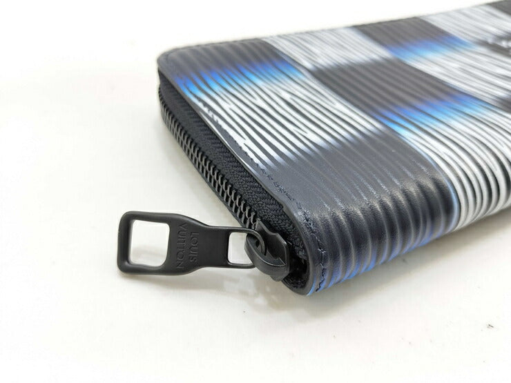 超美品 LOUIS VUITTON ルイ ヴィトン 長財布 ジッピーウォレット・ヴェルティカル M82820 ネイビー ブルー ホワイト ブラック ダミエ・ラッシュ エピ・XL レザー メンズ ラウンドファスナー