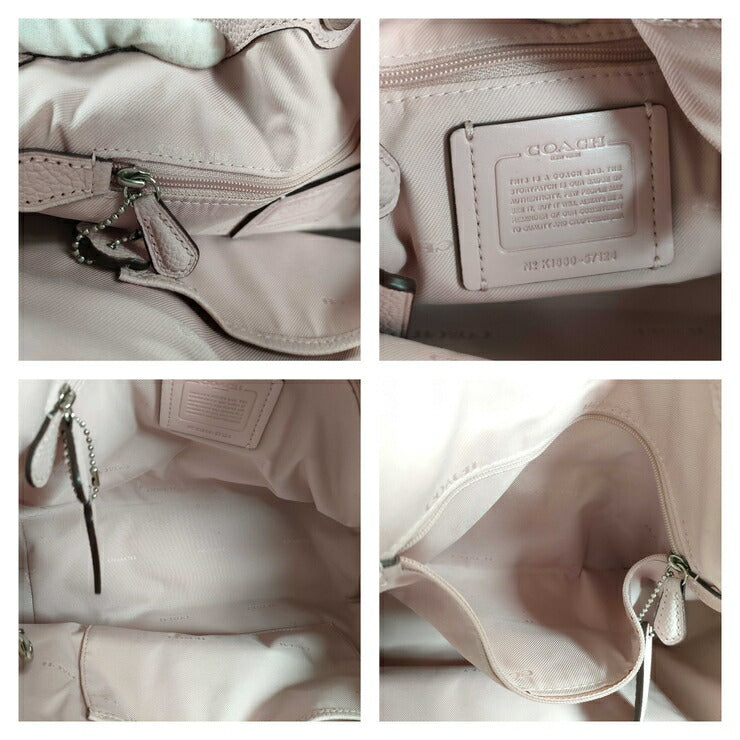 超美品 COACH コーチ ハンドバッグ イーディー 28 トートバッグ 57124 ピンク系 シルバー金具 レザー レディース 2WAY ショルダーバッグ