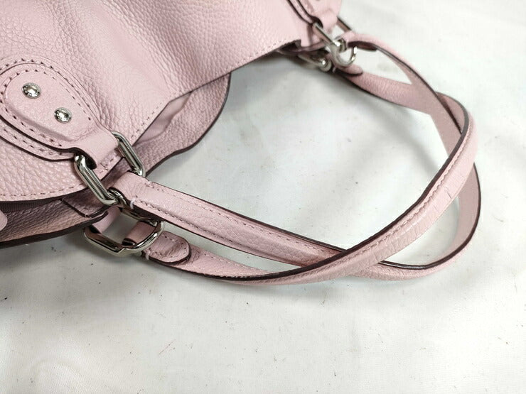 超美品 COACH コーチ ハンドバッグ イーディー 28 トートバッグ 57124 ピンク系 シルバー金具 レザー レディース 2WAY ショルダーバッグ