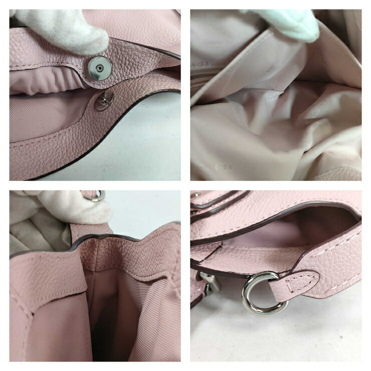 超美品 COACH コーチ ハンドバッグ イーディー 28 トートバッグ 57124 ピンク系 シルバー金具 レザー レディース 2WAY ショルダーバッグ