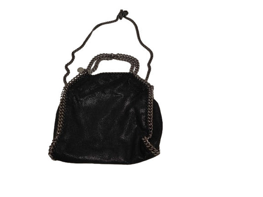 美品 Stella McCartney ステラマッカートニー ハンドバッグ ファラベラ ミニ トートバッグ 371223 ブラック シルバー金具 フェイクレザー レディース 2WAY ショルダーバッグ