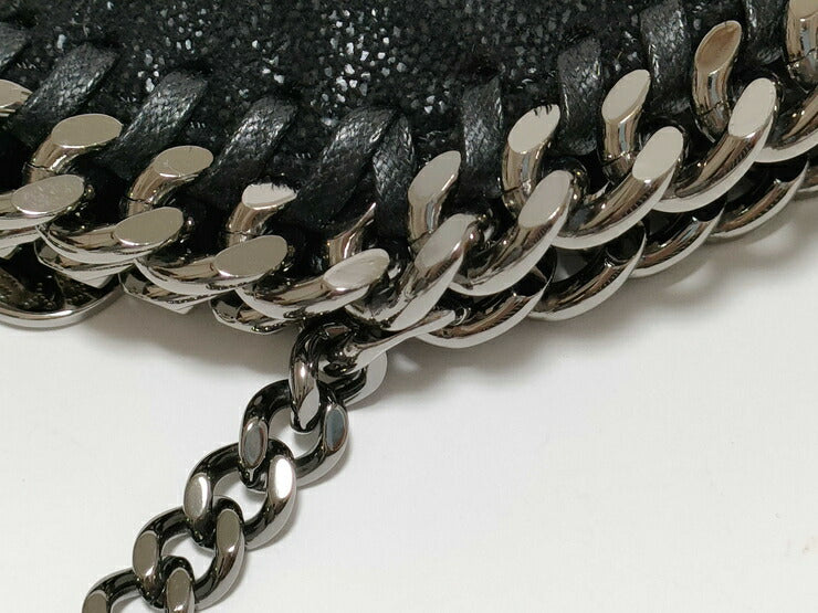 美品 Stella McCartney ステラマッカートニー ハンドバッグ ファラベラ ミニ トートバッグ 371223 ブラック シルバー金具 フェイクレザー レディース 2WAY ショルダーバッグ