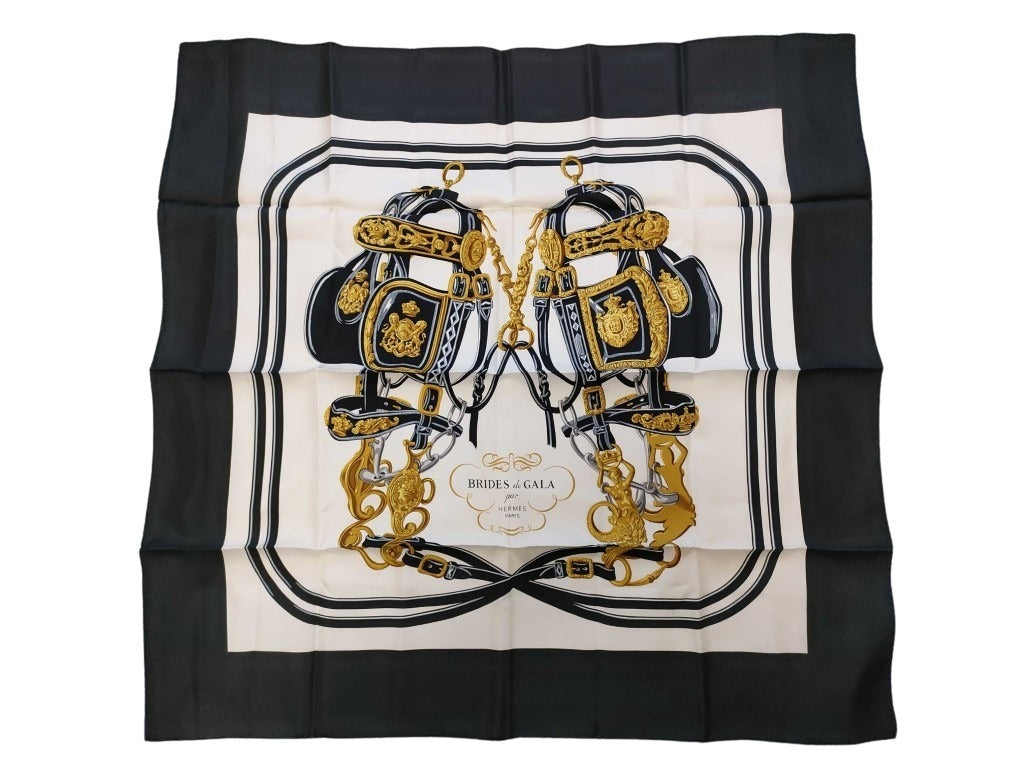 HERMES エルメス スカーフ カレ90 BRIDES de GALA マルチカラー シルク レディース 美品